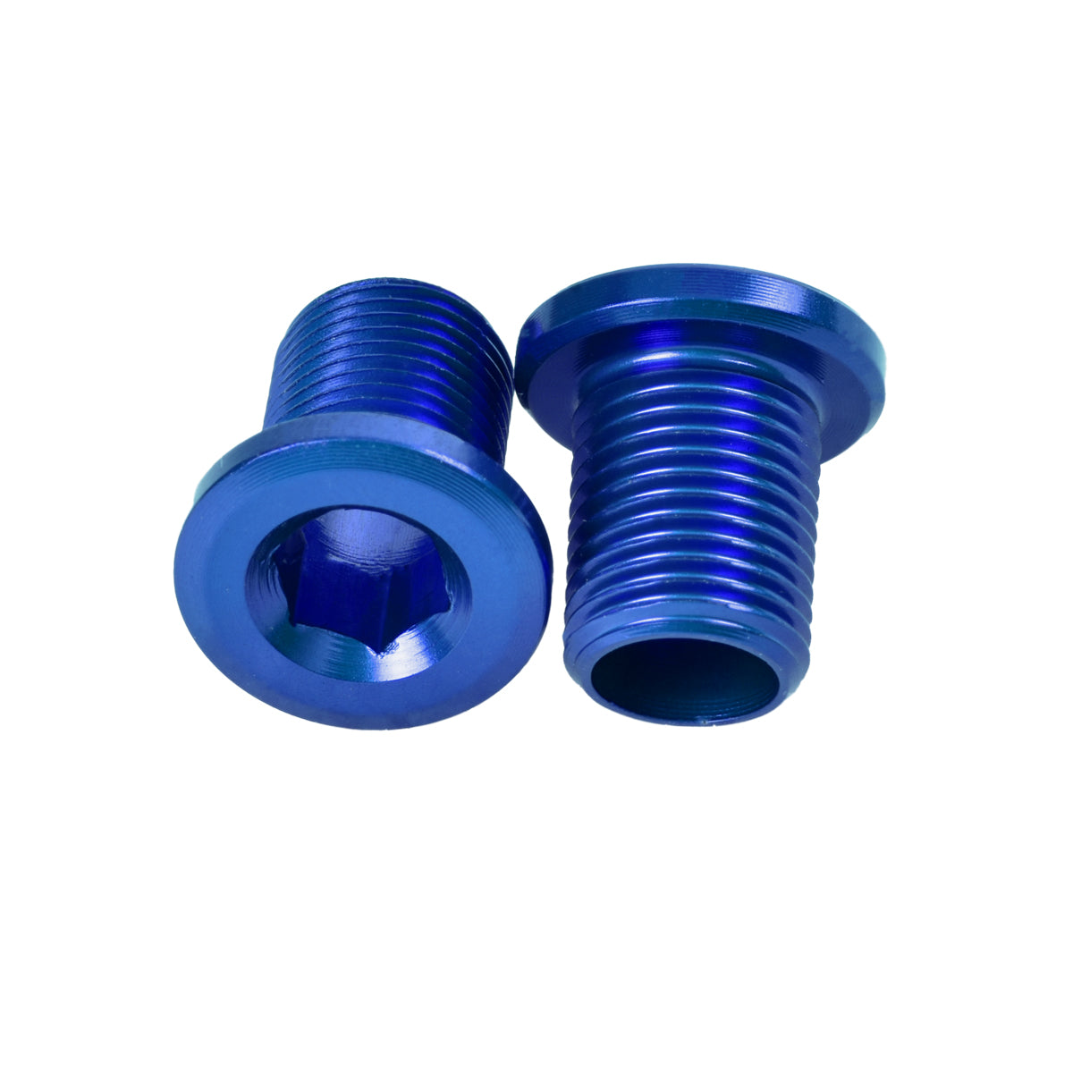 M8x10mm Chainring Bolt Set, 4 Pack Blue - Wheels Mfg