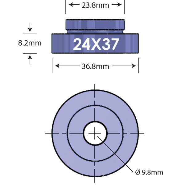 2437 Plug 2437 Open Bore Adapter - Wheels Mfg