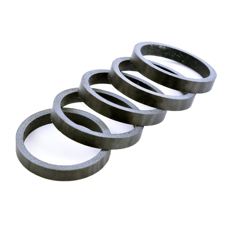 1-1/8" x 5mm Carbon Fiber Matte Headset Spacer, Bag of 5-45053812867240 