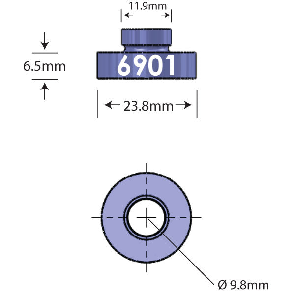 6901 Open Bore Adapter Dimensions-35391635128488 main