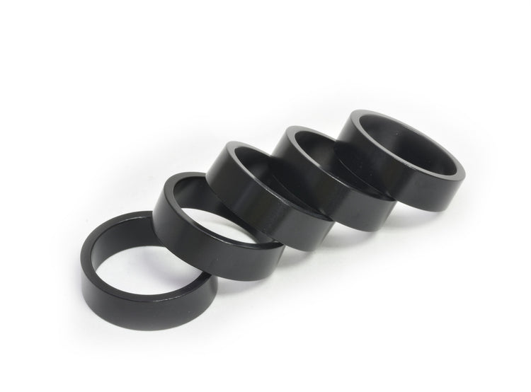 1-1/8" x 10mm Black Aluminum Headset Spacers, Bag of 5-45053817749672 
