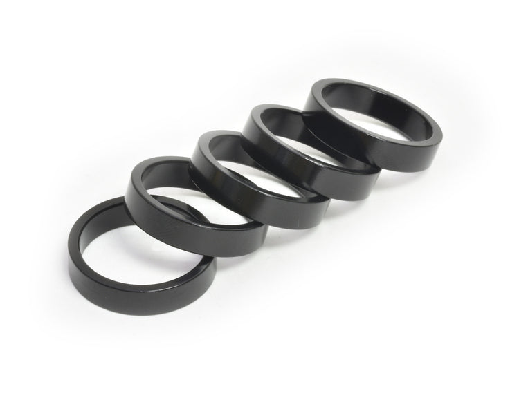 1-1/8" x 7.5mm Black Aluminum Headset Spacers, Bag of 5-45053817356456 
