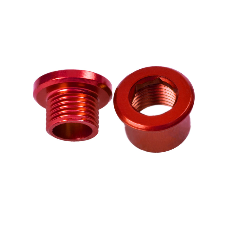 M8x6mm Chainring Bolt and Nut Set, 4 Pack - Red-45053914546344 