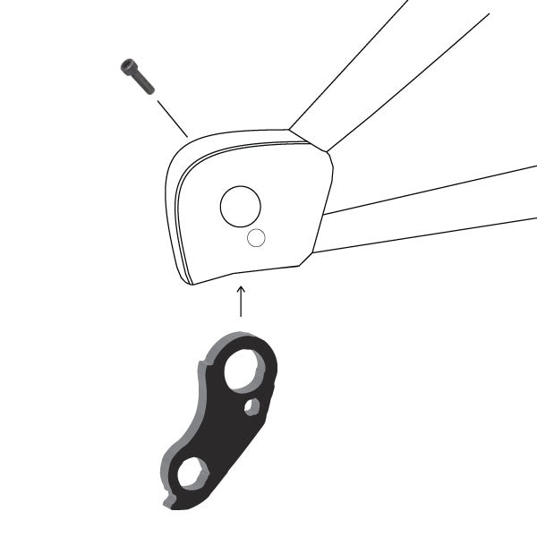Hanger #126 attaches to the rear dropout using one M4x8 socket head screw.-35391559925928 main
