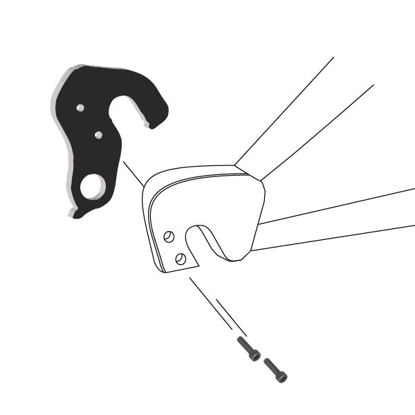 Hanger #13 attaches to the frame's rear dropout from the inside, or hub side using two M3x10 socket head screws.-35391542919336 main