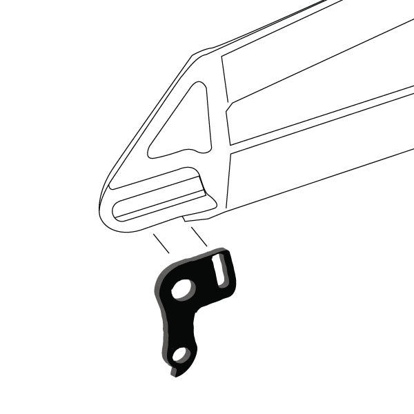 Hanger #135 attaches to the frame's rear dropout from the outside, or derailleur side.-35391561597096 main