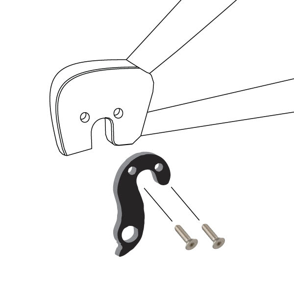 Hanger #157 attaches to the frame's rear dropout from the outside, or derailleur side using two M4x8 screws.-35391614976168 main