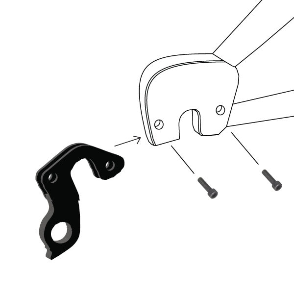 Hanger #162 "sandwiches" the frame's rear dropout using two M3x10 socket head screws.-35391623168168 main