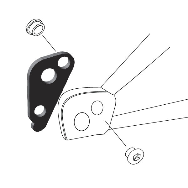 Hanger #175 attaches to the frame's rear dropout from the inside using one M8 chainring bolt.-35391635554472 main