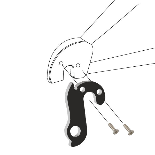 Hanger #20 attaches to the frame's rear dropout from the outside, or derailleur side using two M4x8 screws.-35391544918184 main