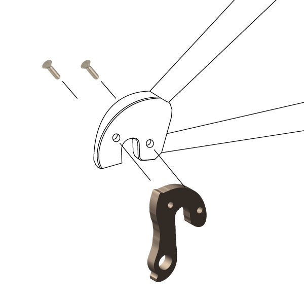 Hanger #250 attaches to the frame's rear dropout from the outside, or derailleur side using two M4x8 screws.-35391680479400 main