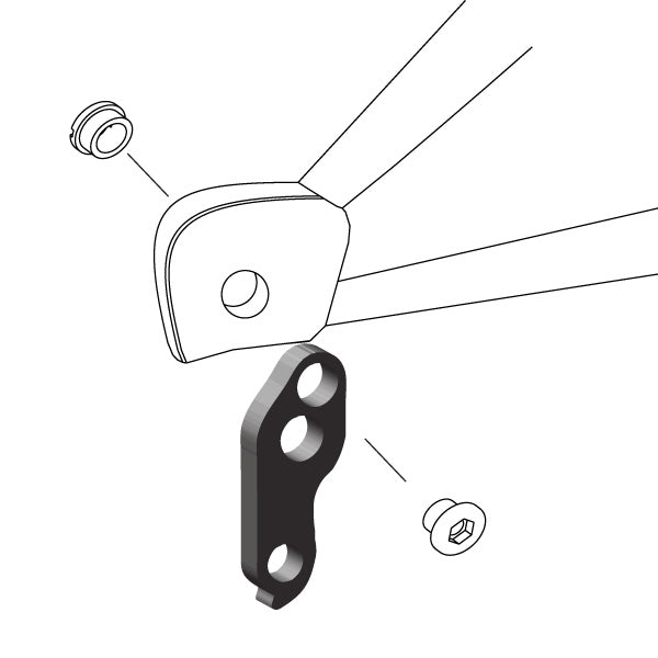 Hanger #257 attaches to the frame's rear dropout from the outside, or derailleur side using one M8 chainbolt.-35391680217256 main