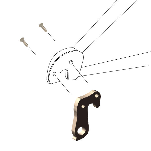 Hanger #263 attaches to the frame's rear dropout from the outside, or derailleur side using two M4x8 screws.-35391683166376 main