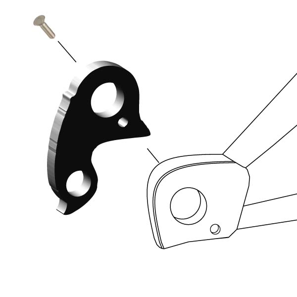 Hanger #244 attaches to the frame's rear dropout from the inside using one M3x8 screw.-35391686770856 main