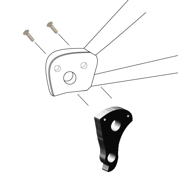 Hanger #277 attaches to the frame's rear dropout from the inside using two M3x8 screws.-35391688540328 main