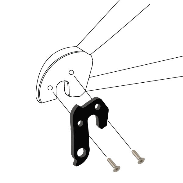 Hanger #34 attaches to the frame's rear dropout from the outside, or derailleur side using two M5x8 screws.-35391544295592 main