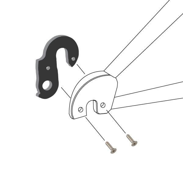 Hanger #53 attaches to the frame's rear dropout from the inside or hub side using two M4x8 screws-35391533351080 main