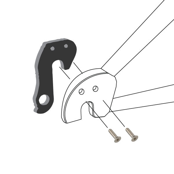 Hanger #56 attaches to the frame's rear dropout from the inside or hub side using two M4x8 screws-35391531352232 main