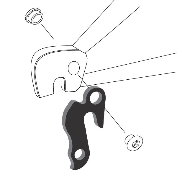 Hanger #70 attaches to the frame's rear dropout from the outside or derailleur side using one M8 chainring bolt.-35391568543912 main