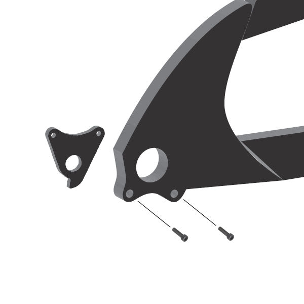 Hanger #72 attaches to the rear dropout from the inside or hub side using two M4x20 socket head screws.-35391548948648 main