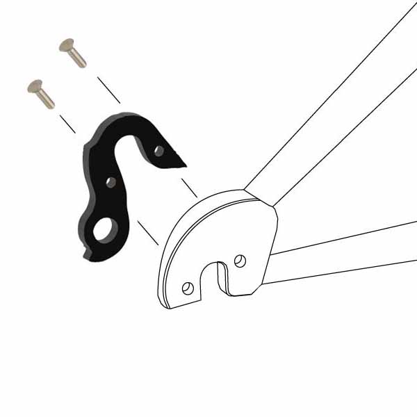 Hanger #81 attaches to the rear dropout from the inside using two M3x10 flat head screws.-35391549866152 main