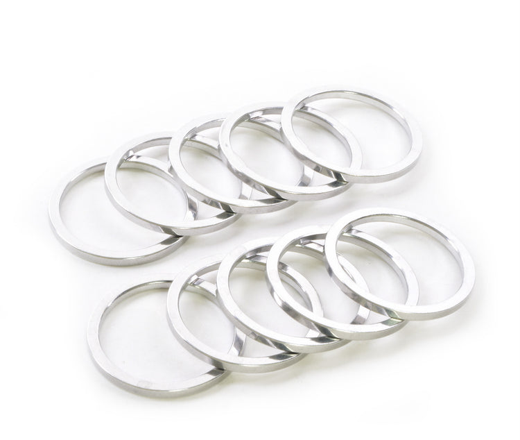 1-1/8" x 2.5mm Silver Aluminum Headset Spacers, Bag of 10-45053565665448 
