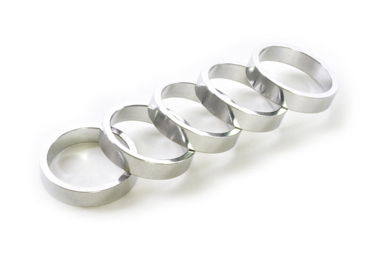 1-1/8" x 7.5mm Silver Aluminum Headset Spacers, Bag of 5-45053819224232 