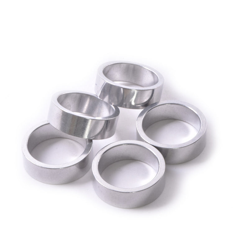 1" x 10mm Silver Aluminum Headset Spacers, Bag of 5-45053566779560 