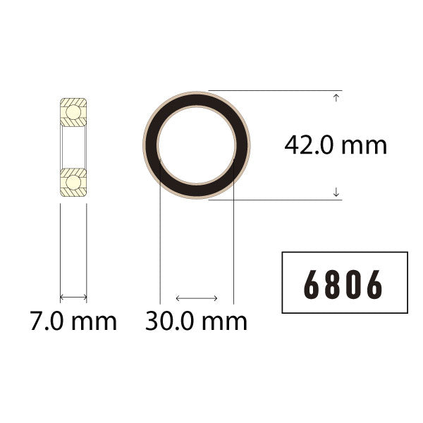 Enduro 6806 Angular Contact Sealed Cartridge Bearing Dimensions-35391648727208 main