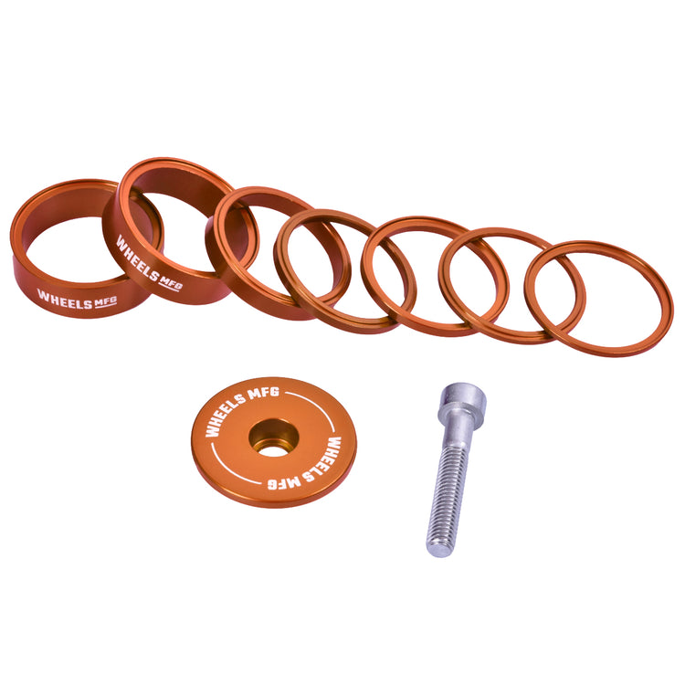 Essential Aluminum Headset Spacer Kit - Orange-45053884825768 