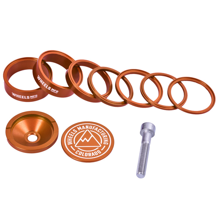 Pro Aluminum Headset Spacer Kit - Orange-45053886628008 