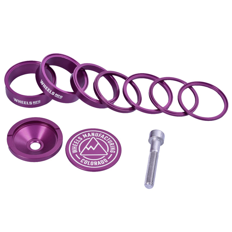 Pro Aluminum Headset Spacer Kit - Purple-45053887545512 