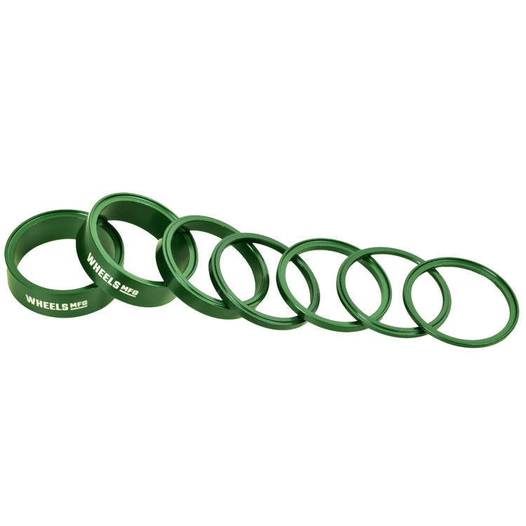 StackRight Aluminum Headset Spacer Pack - Green-45053889413288 