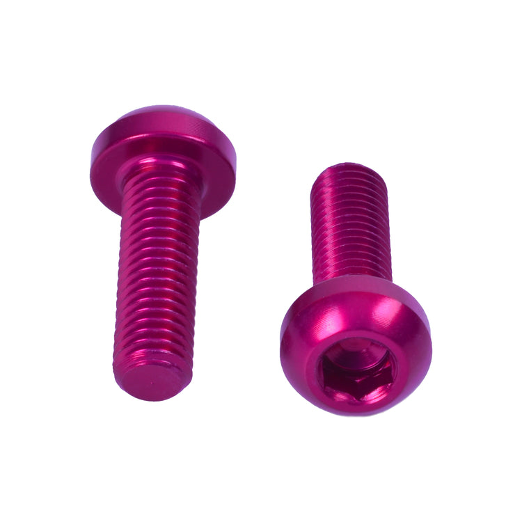 M5x0.8x16mm Water Bottle Cage Bolts - Pink - 2 Pack-45053892329640 