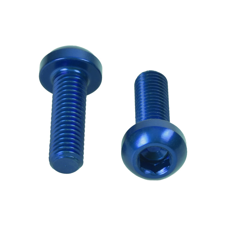 M5x0.8x16mm Water Bottle Cage Bolts - Blue - 2 Pack-45053892067496 