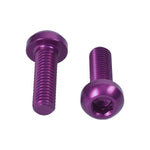 M5x0.8x16mm Water Bottle Cage Bolts - Purple - 10 Pack