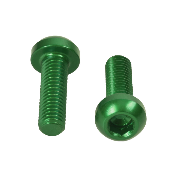 M5x0.8x16mm Water Bottle Cage Bolts - Green - 10 Pack-45053890953384 